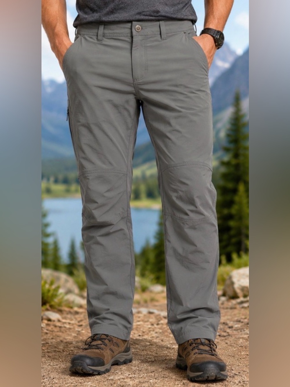 KÜHL Men’s Outdoor Hiking Pants 32x32 Gray  Trail Cargo Stretch Hiking Pants